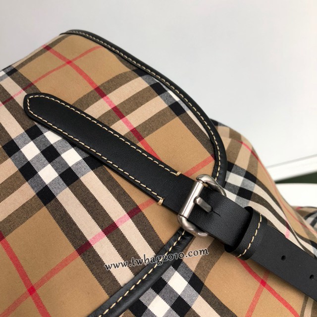 Burberry專門店新款大號Vintage復古格紋軍旅背包 巴寶莉男士女士後背包 yxb1390